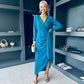 Bria Gathered Maxi Dress Teal