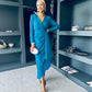 Bria Gathered Maxi Dress Teal