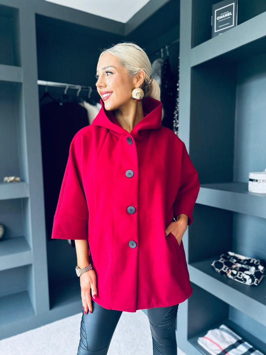 Aspen Hooded Jacket Ruby