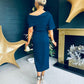 Hilary Detailed Occasion Dress Navy