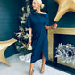 Hilary Detailed Occasion Dress Navy