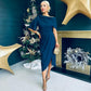 Hilary Detailed Occasion Dress Navy