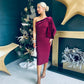 Daniella Velvet Detail Occasion Dress Burgundy