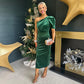 Katie One Shoulder Velvet Occasion Dress Green