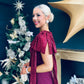 Hailey Sequin Bow Detail Dress Burgundy