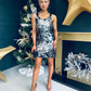 Abi Large Sequin Detail Mini Dress Silver