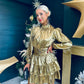 Naomi Metallic Mini Dress Gold