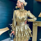 Naomi Metallic Mini Dress Gold