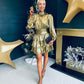 Naomi Metallic Mini Dress Gold