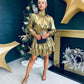 Naomi Metallic Mini Dress Gold