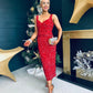 Pippa Midi Dress Sequin Red