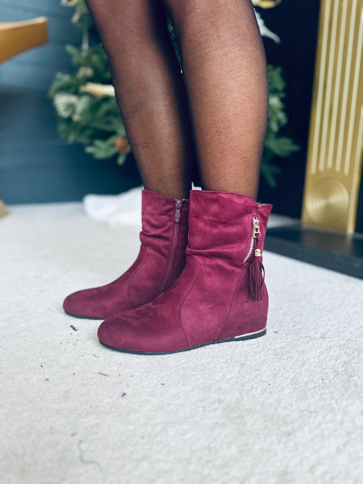 Leona Suede Boots Wine