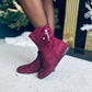 Leona Suede Boots Wine