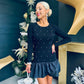 Dervla Detailed Mini Dress Black