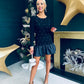 Dervla Detailed Mini Dress Black