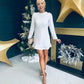 Angela Flat Sequin Mini Dress Ivory