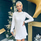 Angela Flat Sequin Mini Dress Ivory