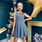 Jules Detailed Mini Dress Grey