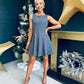 Jules Detailed Mini Dress Grey