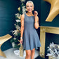 Jules Detailed Mini Dress Grey