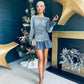 Pepper Sequin Mini Dress Grey / Grey