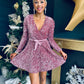 Jane Velvet Sequin Mini Dress Mauve