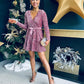 Jane Velvet Sequin Mini Dress Mauve