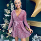 Jane Velvet Sequin Mini Dress Mauve