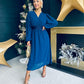 Julia Sequin Banded Midi Dress Navy