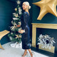 Carmel Velvet Occasion Dress Navy Gold