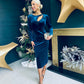 Carmel Velvet Occasion Dress Teal