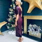 Katie One Shoulder Velvet Occasion Dress Burgundy Silver