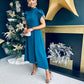 Harriet Detailed Occasion Midi Dress Teal