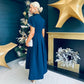 Harriet Detailed Occasion Midi Dress Navy