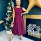 Florence Detailed Occasion Dress Burgundy