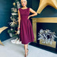 Florence Detailed Occasion Dress Burgundy