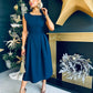 Florence Detailed Occasion Dress Navy