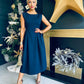 Florence Detailed Occasion Dress Navy