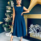 Florence Detailed Occasion Dress Navy