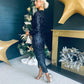 Clarice Full Sleeve Sequin Dress Navy