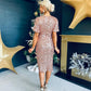 Isla Gathered Sequin Midi Dress Gold