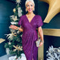 Preslee Detailed Sequin Dress Plum