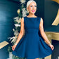 Andrea Detailed Mini Dress Navy