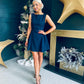 Andrea Detailed Mini Dress Navy