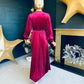 Ashley Velvet Occasion Dress Burgundy