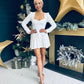 Winnie Sweetheart Sequin Mini Dress Cream