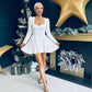 Winnie Sweetheart Sequin Mini Dress Cream