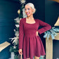 Monica Detailed Mini Dress Wine