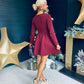 Monica Detailed Mini Dress Wine