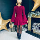 Deirdre Detailed Mini Dress Burgundy